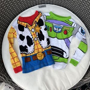 DISNEY Toy Story Buzz Lightyear & Woody Costume Pajama Top (Set Of 2)- Size 18M